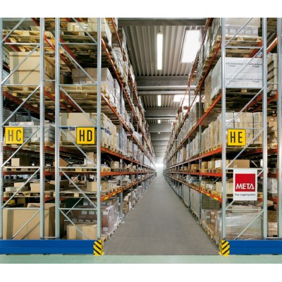 Palettenregal META Anbauregal - 4 Lagerebenen - 12 Stellplätze - Längseinlagerung