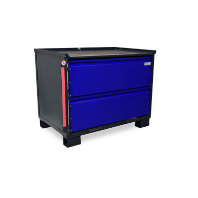 System-Gitterbox mit 2 großen Schubladen und Blechwänden LCB I