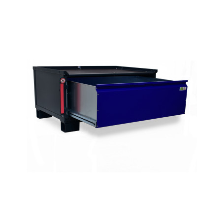 System-Gitterbox mit 1 großen Schublade und Blechwänden LCB I - halbhoch