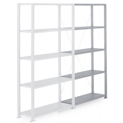 Fachbodenregal mit Stahlblechböden - Stecksystem - Adaptiv verzinkt - Tiefe 400 mm