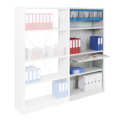 Fachboden-Steckregal mit Blechböden - Epsilon geschlossener Rahmen - Tiefe 388 mm verzinkt