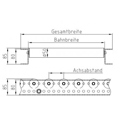Schwerlast-Rollenbahn - Gerade 2 m
