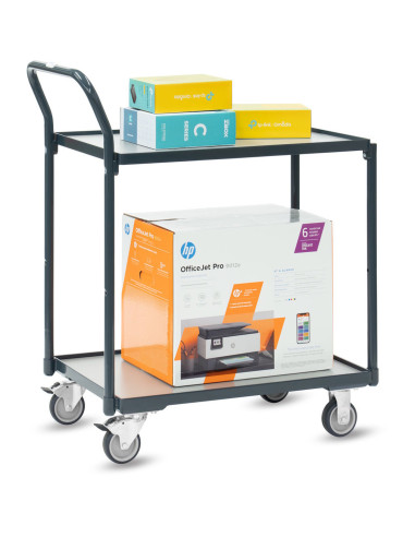 Kompakter Tischwagen Basic mit 2 Böden im Rahmen liegend - Fetra