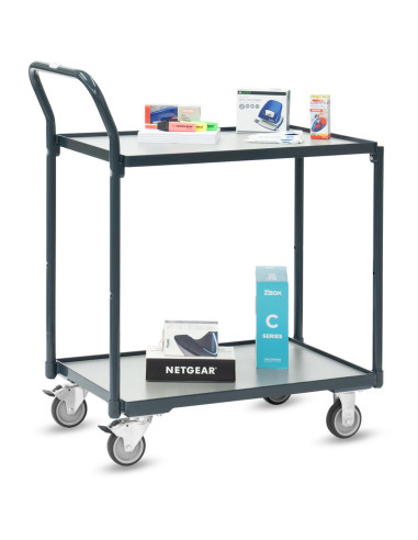 Kompakter Tischwagen Basic mit 2 Böden im Rahmen liegend - Fetra