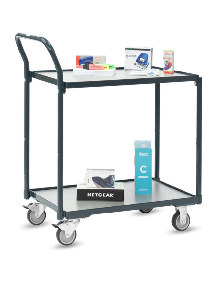 Kompakter Tischwagen Basic mit 2 Böden im Rahmen liegend - Fetra