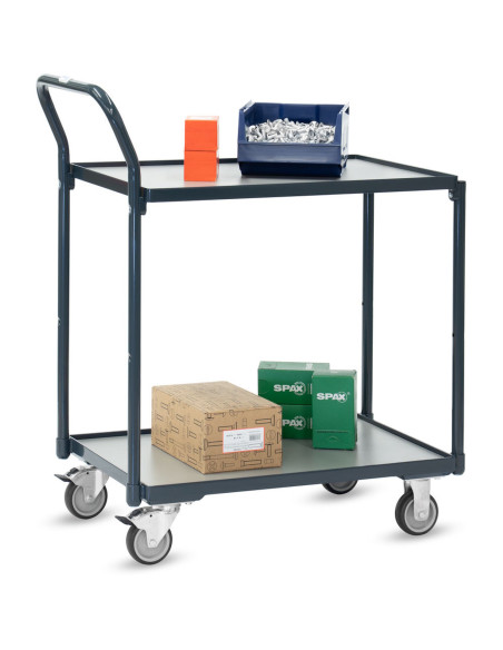 Kompakter Tischwagen Basic mit 2 Böden im Rahmen liegend - Fetra