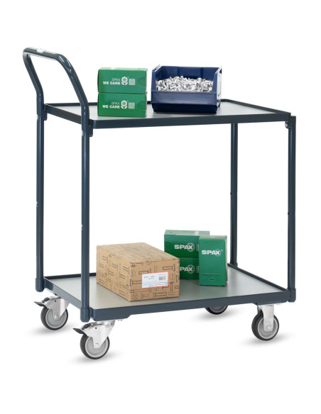 Kompakter Tischwagen Basic mit 2 Böden im Rahmen liegend - Fetra