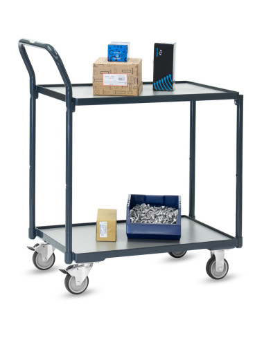 Kompakter Tischwagen Basic mit 2 Böden im Rahmen liegend - Fetra