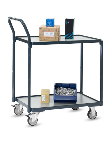 Kompakter Tischwagen Basic mit 2 Böden im Rahmen liegend - Fetra