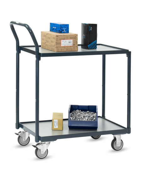 Kompakter Tischwagen Basic mit 2 Böden im Rahmen liegend - Fetra