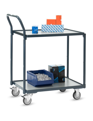 Kompakter Tischwagen Basic mit 2 Böden im Rahmen liegend - Fetra