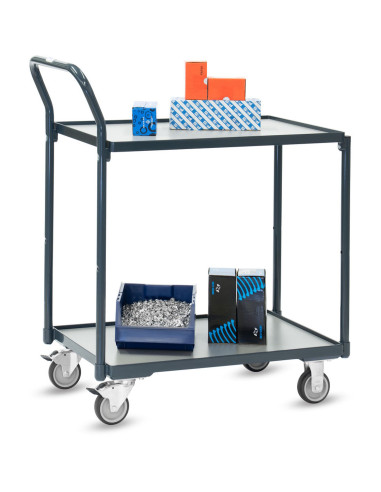 Kompakter Tischwagen Basic mit 2 Böden im Rahmen liegend - Fetra