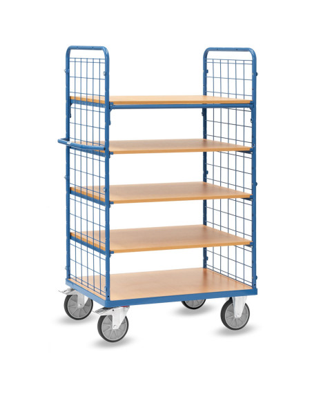Etagenwagen mit 5 Etagen und Drahtgitter - Fetra