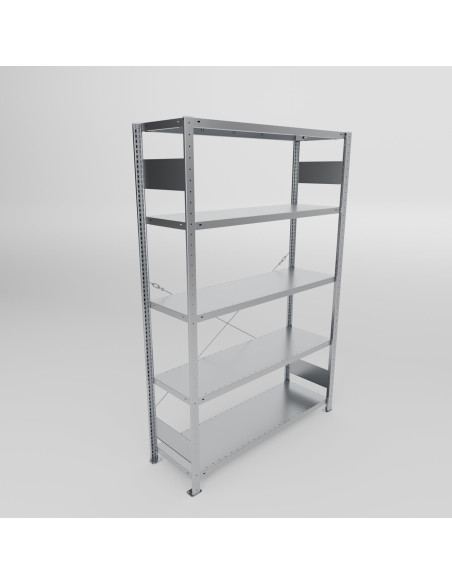 Fachbodenregal Stecksystem CLIP S3, Fachlast 230 kg, verzinkt