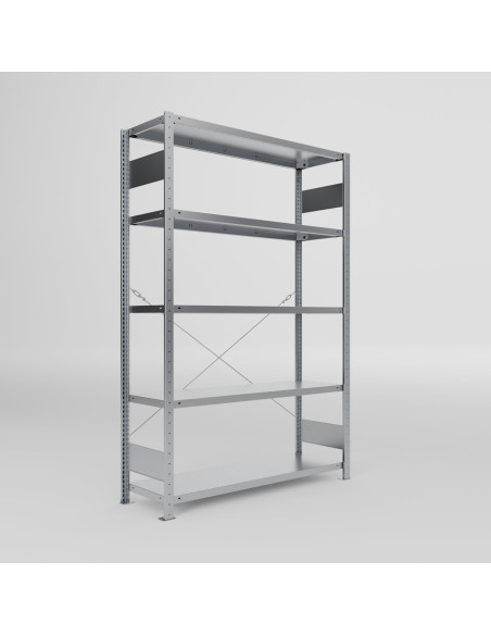 Fachbodenregal Stecksystem CLIP S3, Fachlast 230 kg, verzinkt