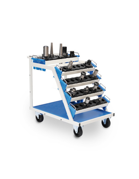 CNC-Transportwagen inkl. 6 Werkzeugaufnahmeträgern - Höhe 860 mm