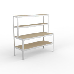 Packtisch Weitspannregal mit Ablage META Speed Rack