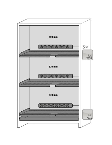 Sicherheitsschrank für Lithium-Ionen-Batterien ION-PRO-90 - Asecos