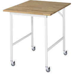 Fahrbarer Arbeitstisch "Serie Jerry" mit Buche 25 mm
