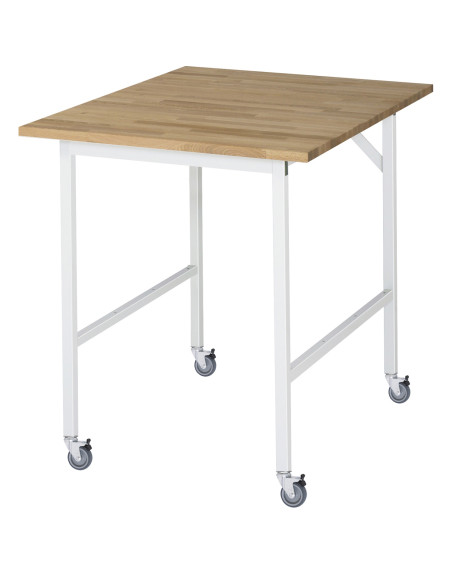 Fahrbarer Arbeitstisch "Serie Jerry" mit Buche 25 mm