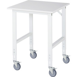 Fahrbarer, höhenverstellbarer Arbeitstisch "Serie Tom" mit Melamin 22 mm 2