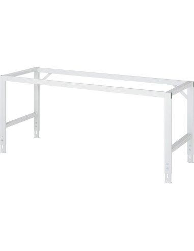Fahrbarer, höhenverstellbarer Arbeitstisch "Serie Tom" mit Buche 25 mm