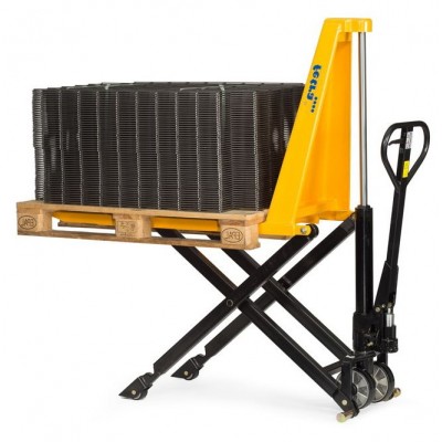 Hydraulischer Scheren-Gabelhubwagen mit Waage