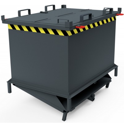 Automatischer Klappbodenbehälter, Deckel, Zentrierwänden, Kranösen - Füße