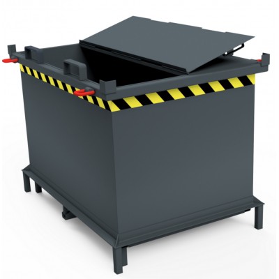 Automatischer Klappbodenbehälter, Deckel, Zentrierwänden, Kranösen - Füße