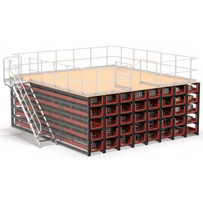 Wabenregal ausziehbar - Tiefe 6.600 mm