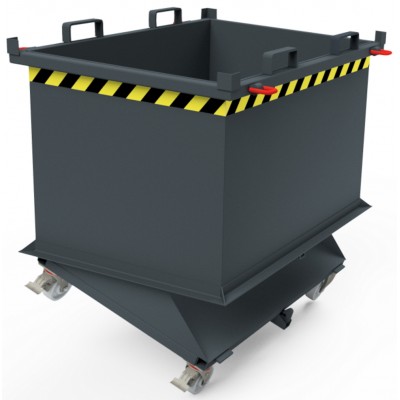 Automatischer Klappbodenbehälter, Deckel, Zentrierwänden, Kranösen - Räder