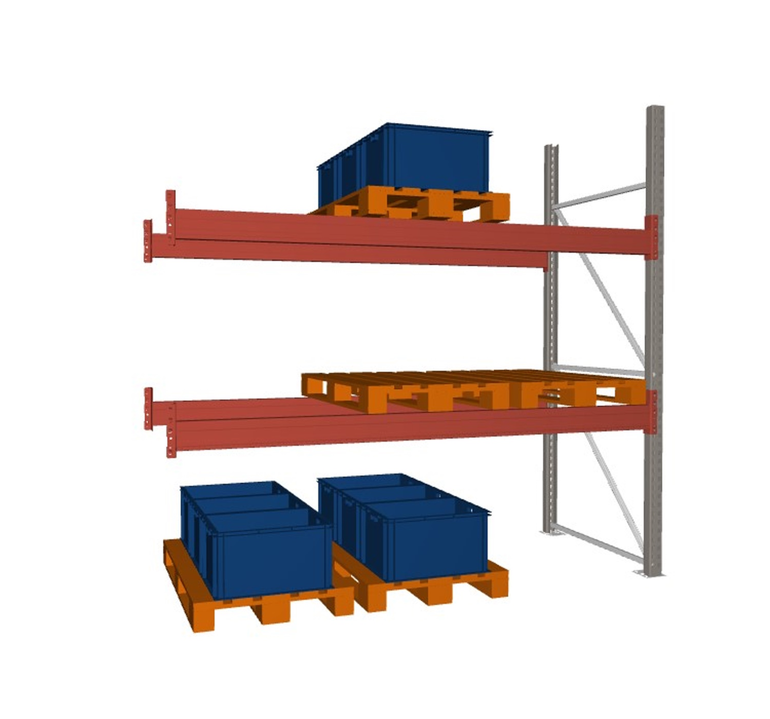 Anbauregal zur Erweiterung eines Paletten-Grundregals