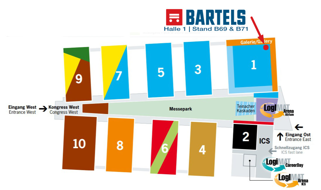 Messeplan mit Standort des Bartels Stand